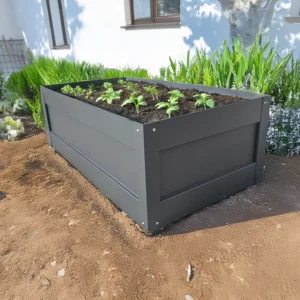 Biorfe Premium Galvanizli Yükseltilmiş Sebze Yatağı, Elektrostatik Fırın Boyalı, Antrasit 120x62x38 cm