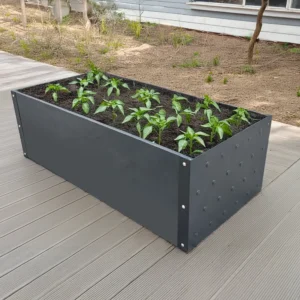 Biorfe Premium Plywood Yükseltilmiş Sebze Yatağı, Elektrostatik Fırın Boyalı, Antrasit 125x60x40 cm