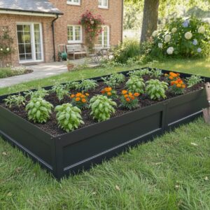 Biorfe Galvaniz Large Yükseltilmiş Sebze Yatağı, Elektrostatik Fırın Boyalı, Antrasit 240x120x38 cm