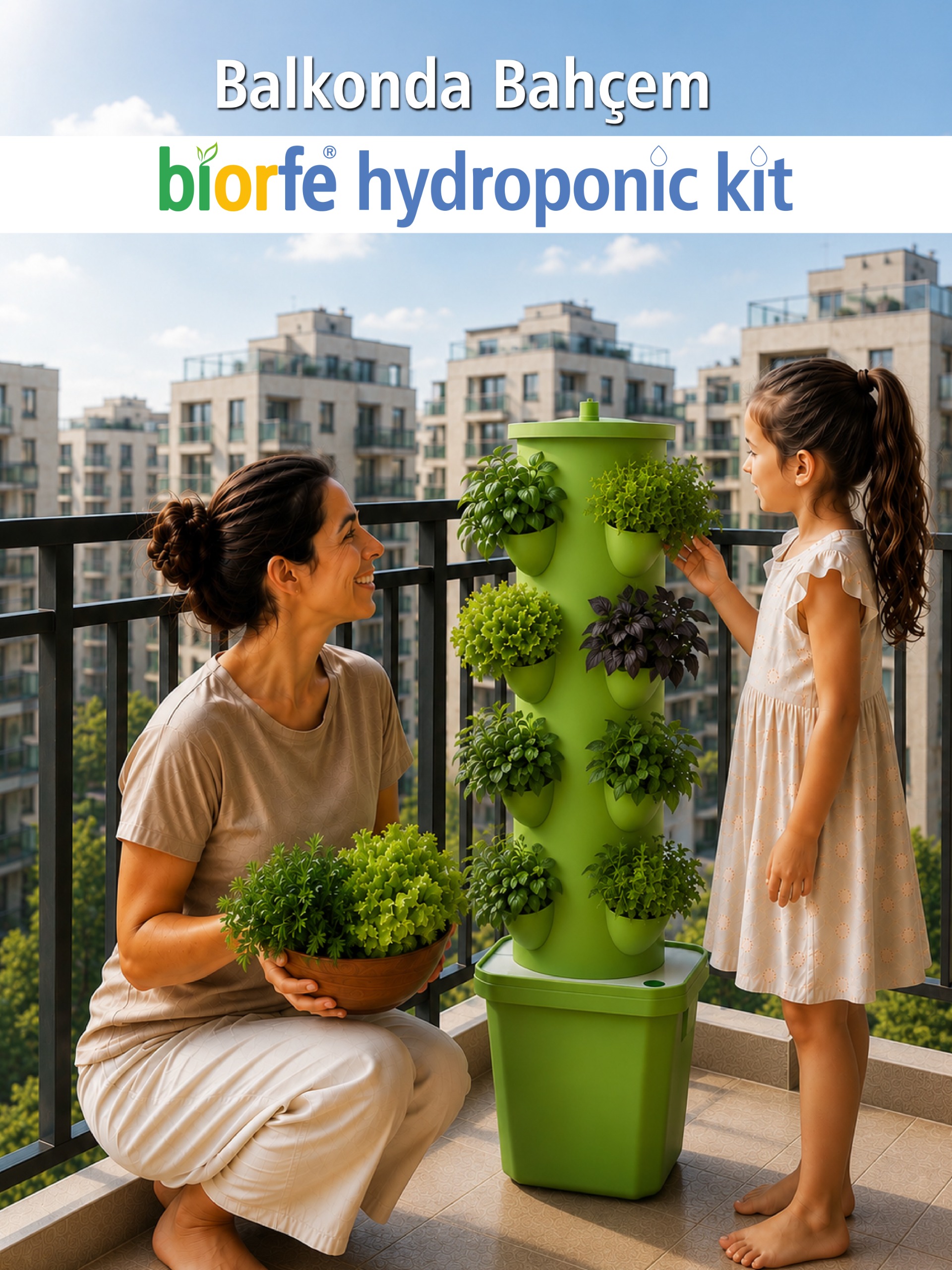 Biorfe Hydroponic Kit — Topraksız Dikey Tarım Kulesi
